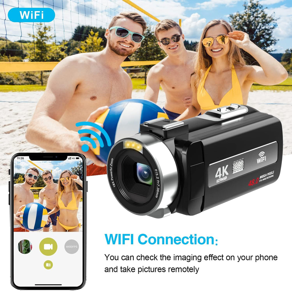 4K Camcorder with IR Night Vision and 18X Digital Zoom X7096