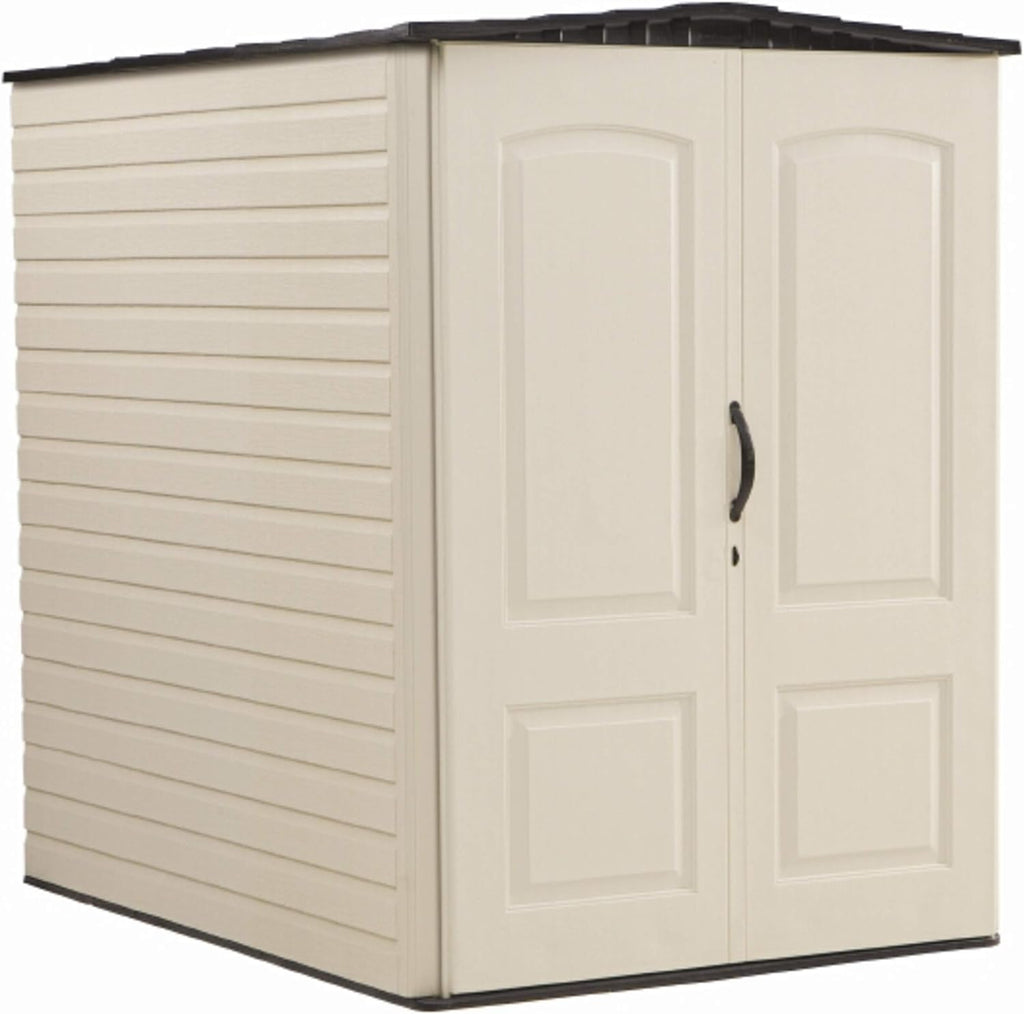 Large Plastic Vertical Resin Weather Resistant Storage Shed, 5 x 6 Feet, Sandstone F2953