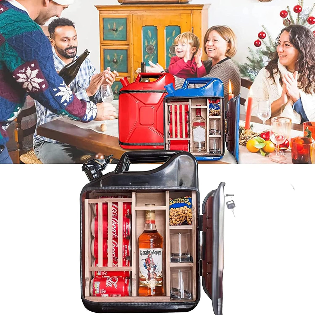 Green Pack of 2 Mini Bar Cabinet Set E869