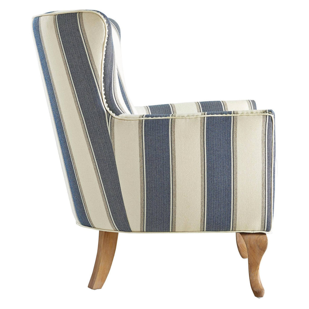 Striped Blue/White Accent Chair V6764