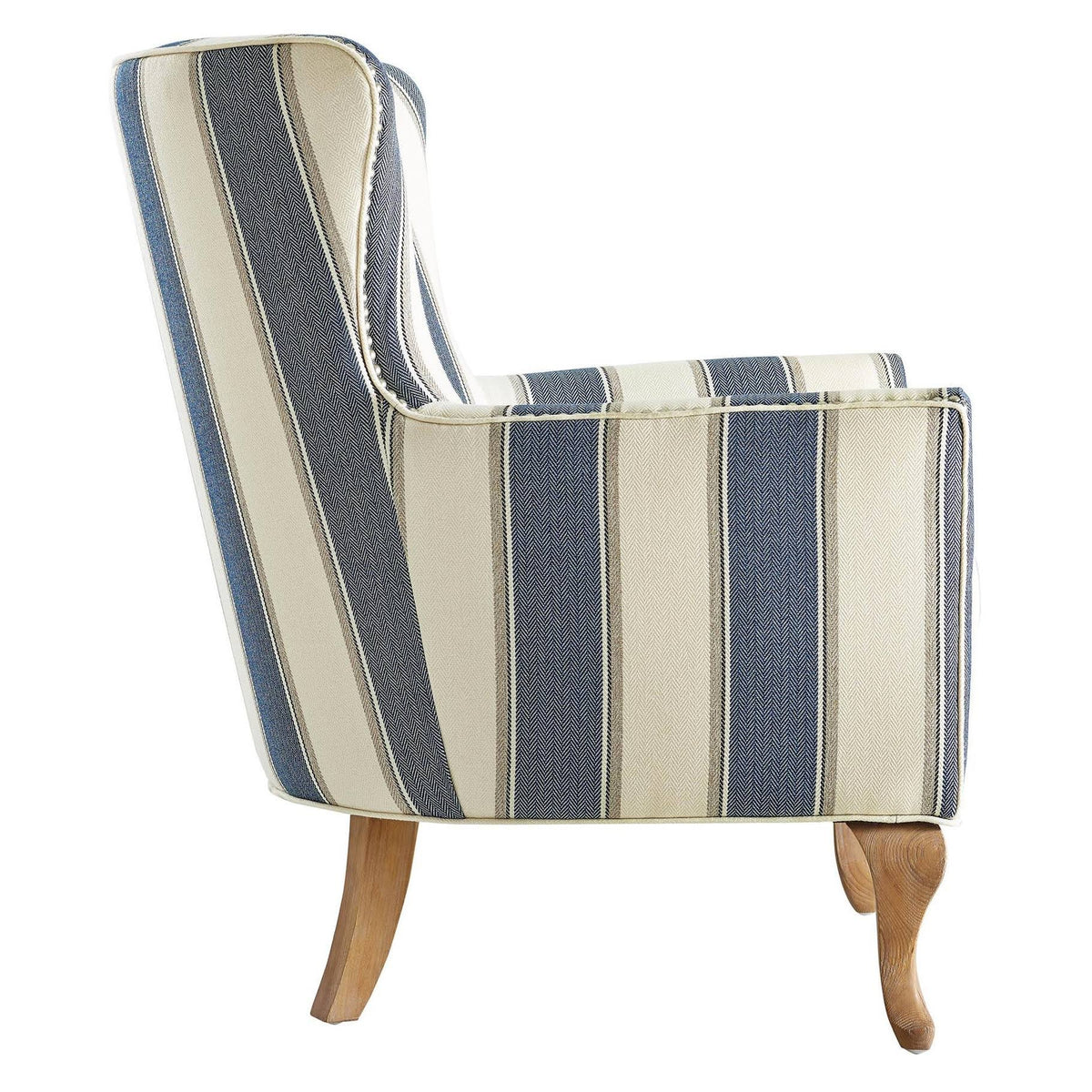 Striped Blue/White Accent Chair V6764