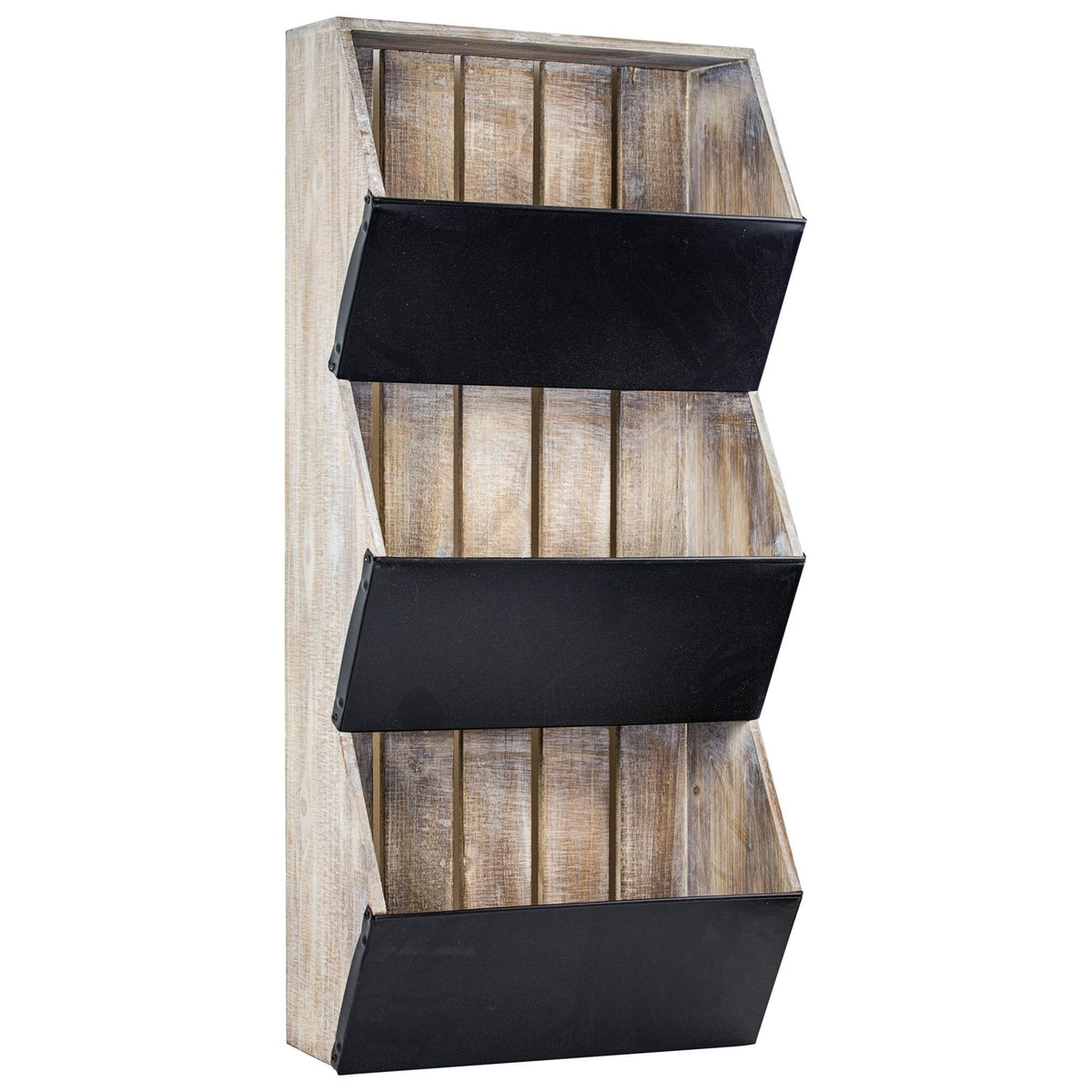 Rustic Wall Organizer with Chalkboard B40406