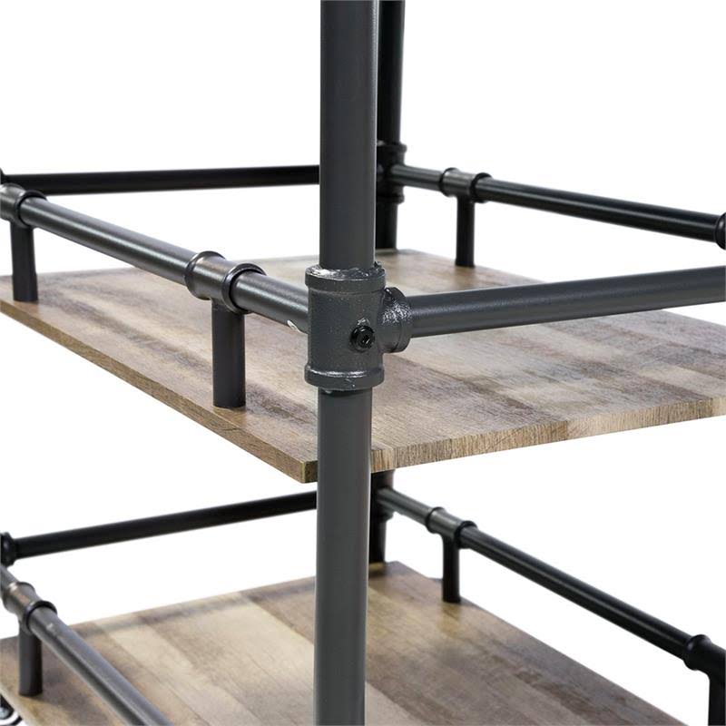 Sand Black Industrial Metal Bar Cart Z13649