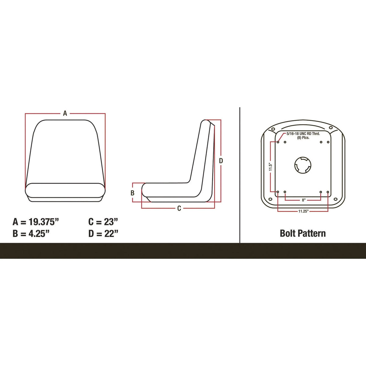 Molded Seat - Black M844