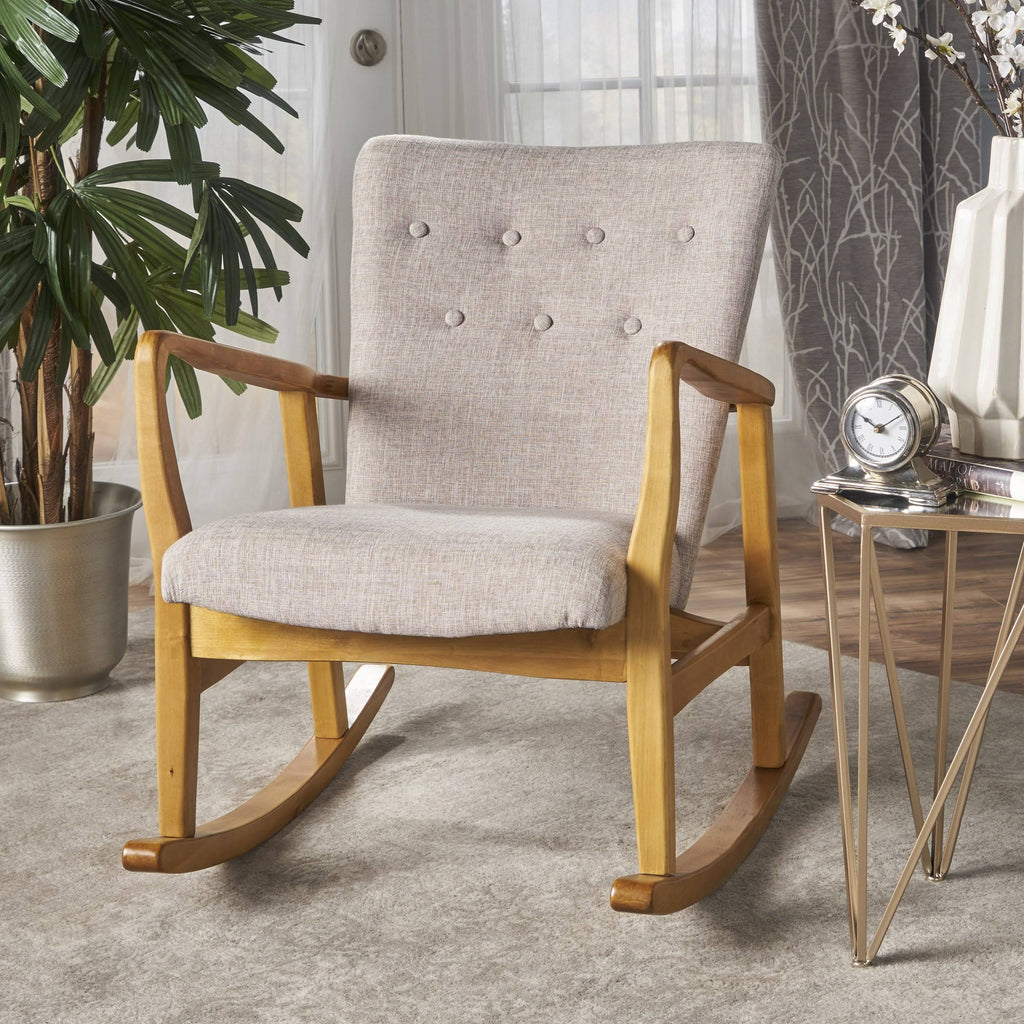 Grey Fabric Rocking Chair U382