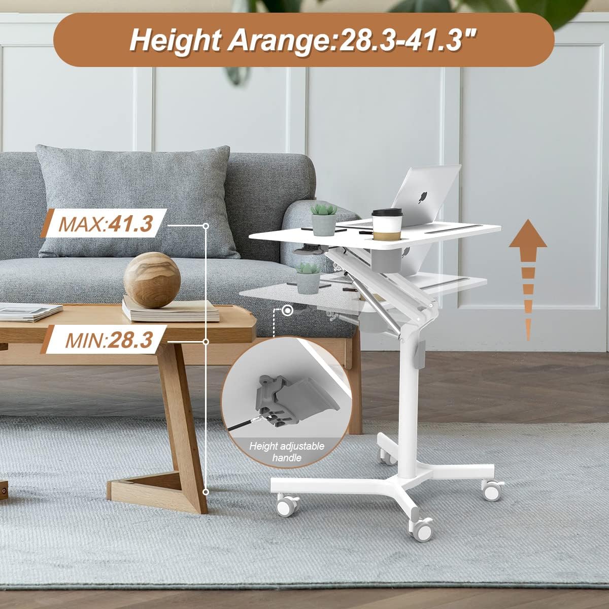 Portable Laptop Desk with Wheels B9668