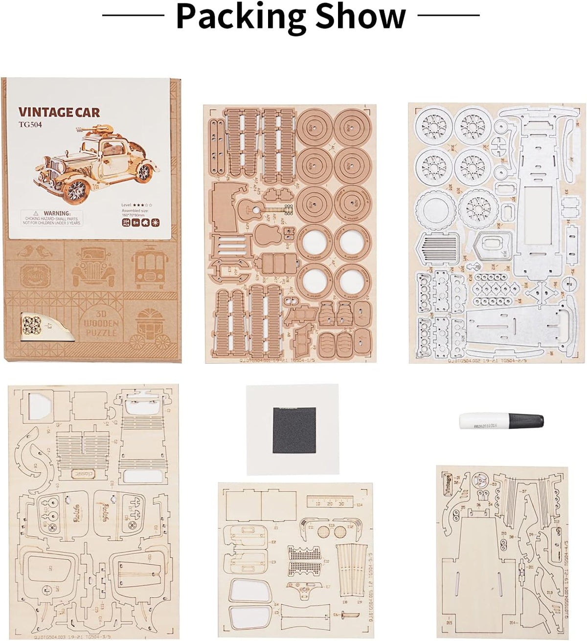 Vintage Car 3D Wooden Puzzle Model Kit I700345