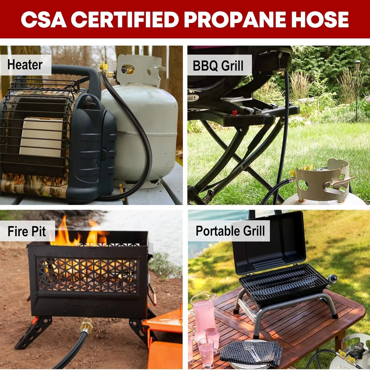 Propane 2 Way Y Splitter Adapter Hose with Shut Off Valve R561