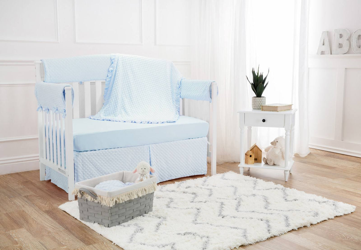 6 Piece Blue Crib Bedding Set W1442