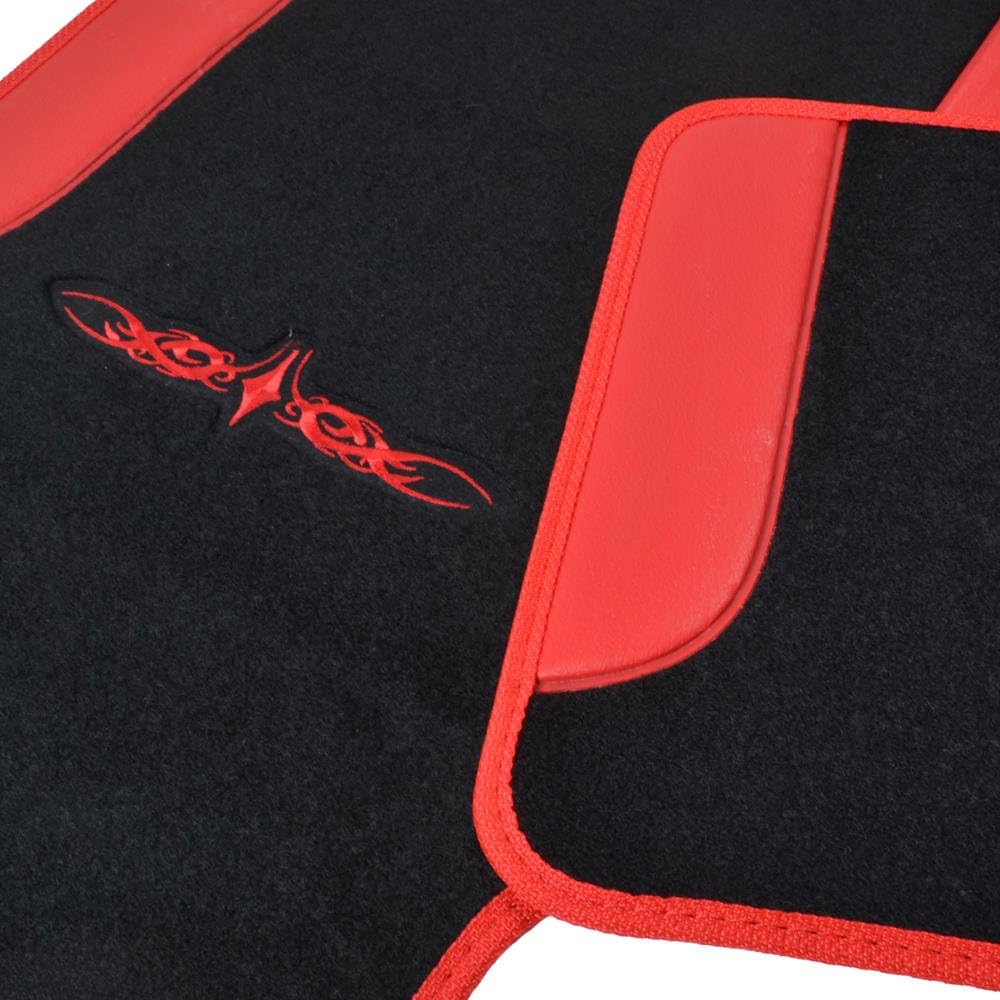Black/Red Stripe Seat Covers Full Set Pack of 2 F74349