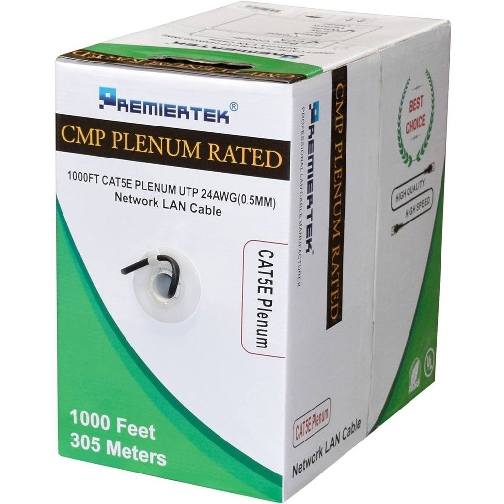 Plenum Cat5e 1000ft Black V559929
