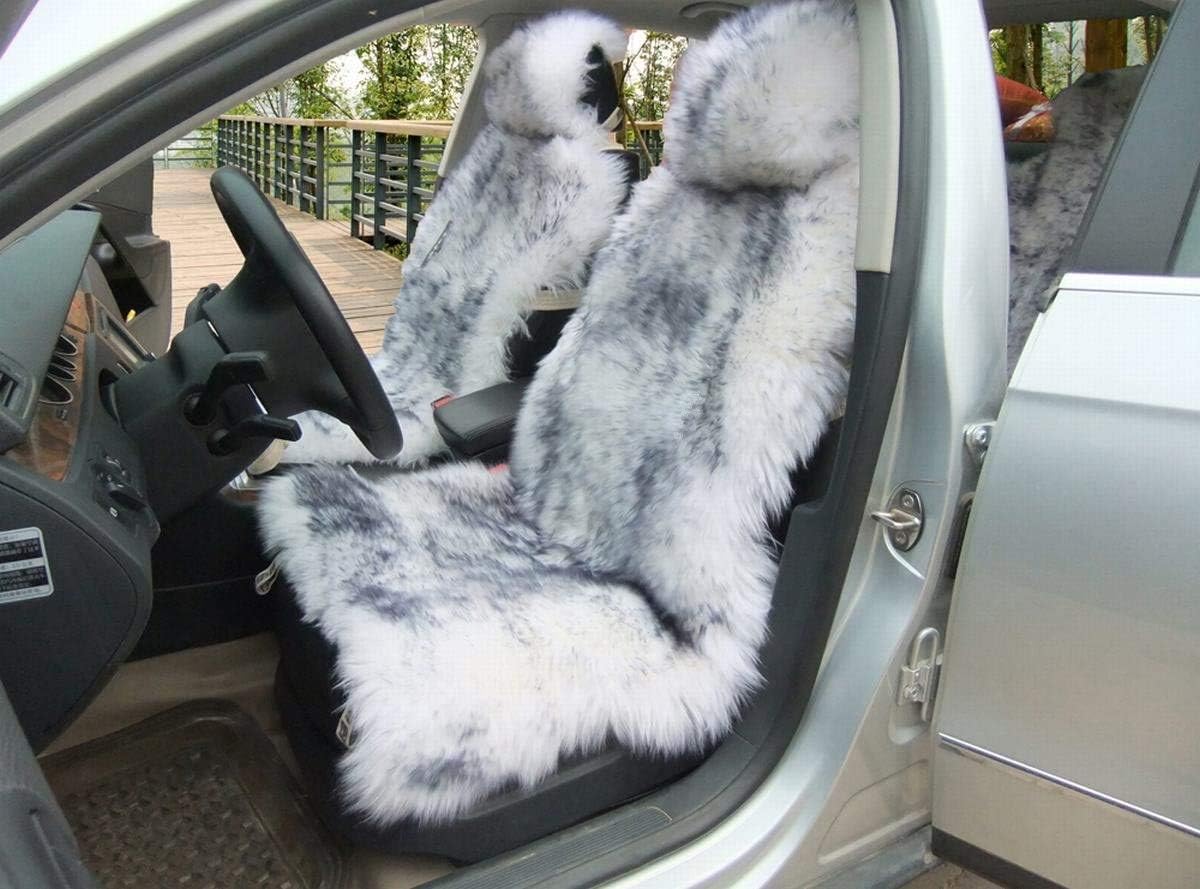 Genuine Australia Lambskin Long Wool Front Seat Cover Universal Size Grey Tips 1 Piece Pack of 2 P412
