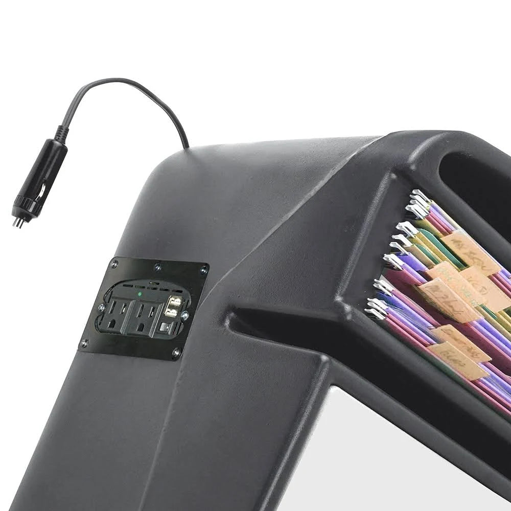 Grey Car Desk with Built-in Power Inverter Y249