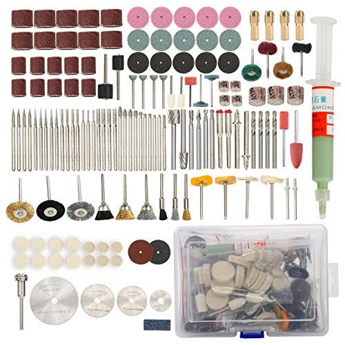 Rotary Tool Accessory Set 196pc Grinding, Sanding, Polishing E211
