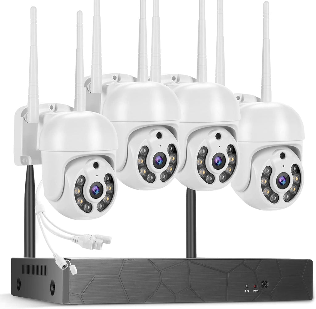 2K Wireless 8CH NVR 4PCS Outdoor WiFi PT Camera with Night Vision A606752