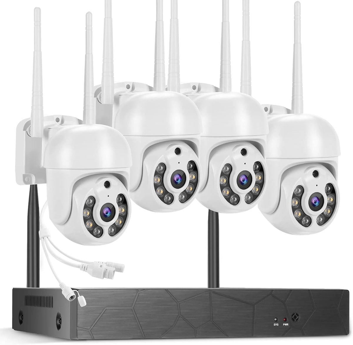 2K Wireless 8CH NVR 4PCS Outdoor WiFi PT Camera with Night Vision A606752