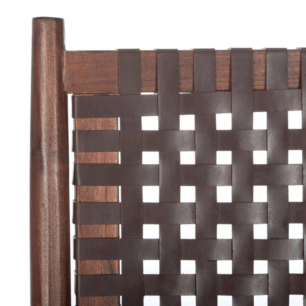 Brown Leather Woven Accent Chair M338715