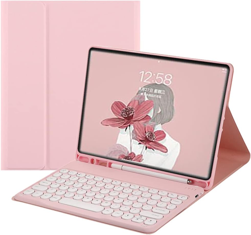 Pink Wireless Detachable Keyboard Case with Pencil Holder for iPad Pro 12.9 inch E311