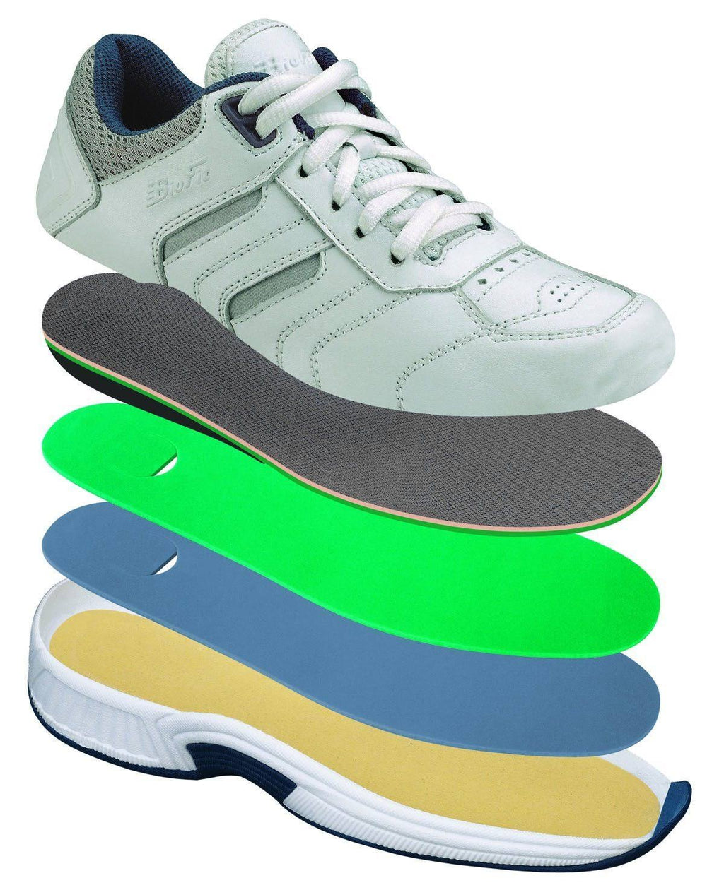 White Leather 7.5 W Orthofeet Shoes L385127
