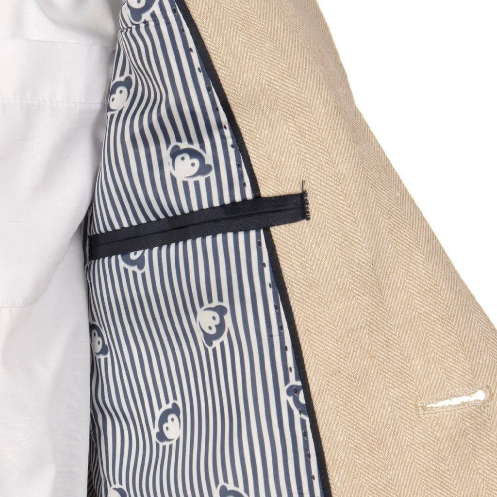 Khaki Herringbone Suit V152423