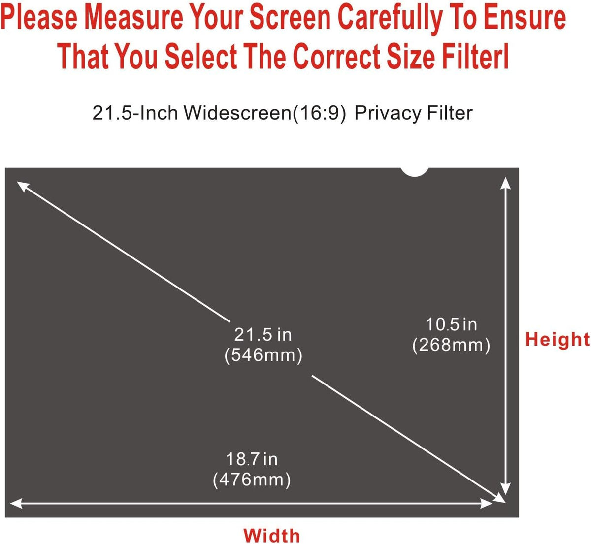21.5-Inch Widescreen Monitor Privacy Screen Filter, Pack of 2 E23210