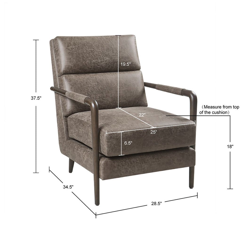 Brown Faux Leather Accent Armchair R75887