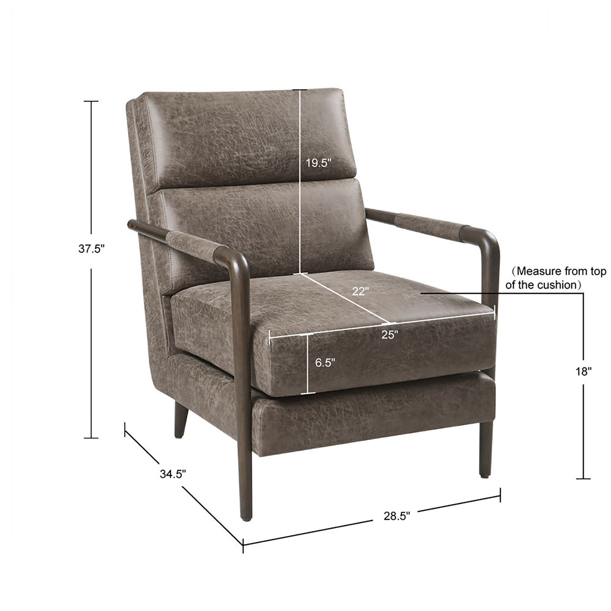 Brown Faux Leather Accent Armchair R75887