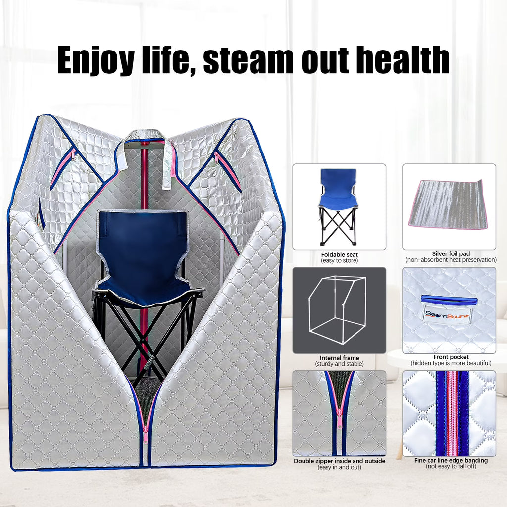 Portable Steam Sauna Tent with Heater, Chair, Remote B728150