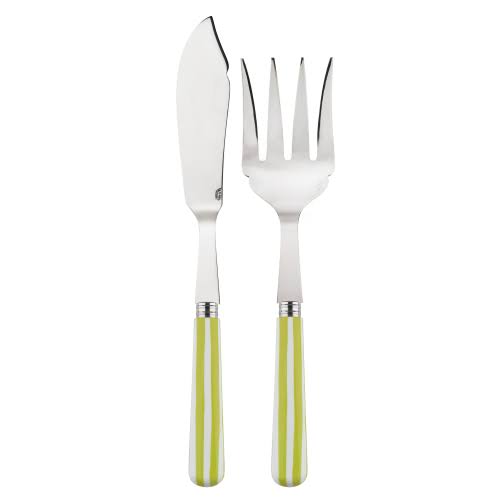 White Stripe Lime Fish Serving Set L289904