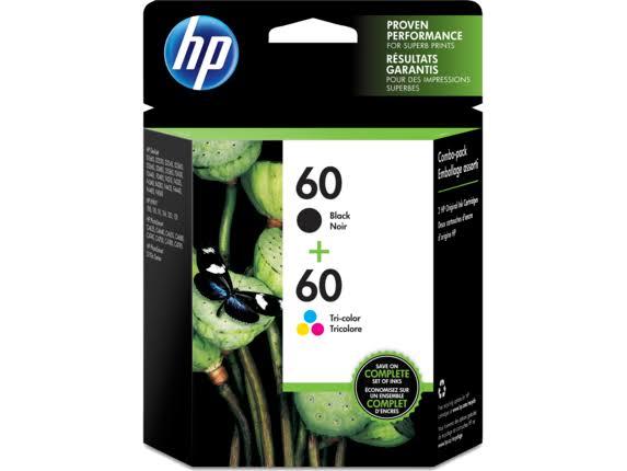 HP 60 2-Pack Black/Tri-Color Original Ink Cartridges O114