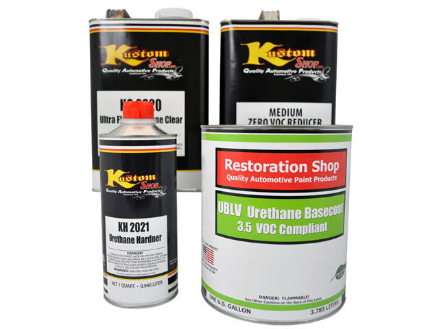 Firemist Red Low VOC Urethane Basecoat Clearcoat Car Auto Paint Complete Gallon Kit I758