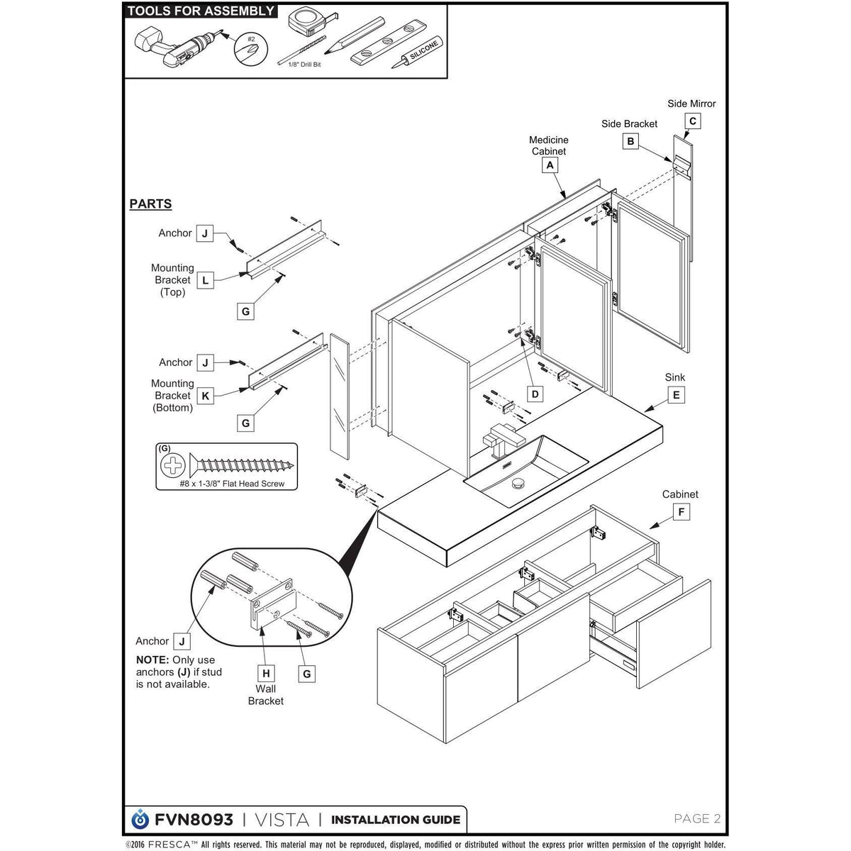 Teak Wall Hung Single Sink Bathroom Cabinet F890