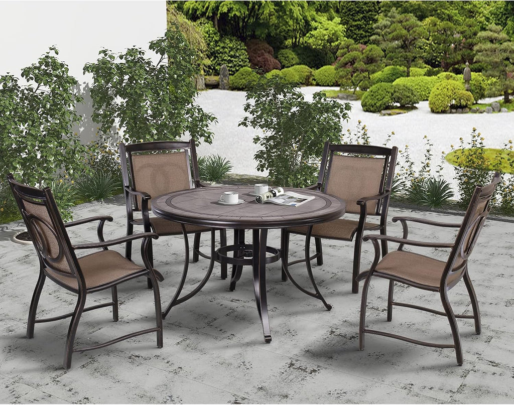 Cast Aluminum Outdoor Dining Chairs Set of 4 I7538
