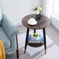 White Marble 2-Tier Metal Nightstand R8000