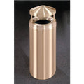 Satin Brass Waste Receptacle, 16 gal, 15inch Dia x 39inch H S856