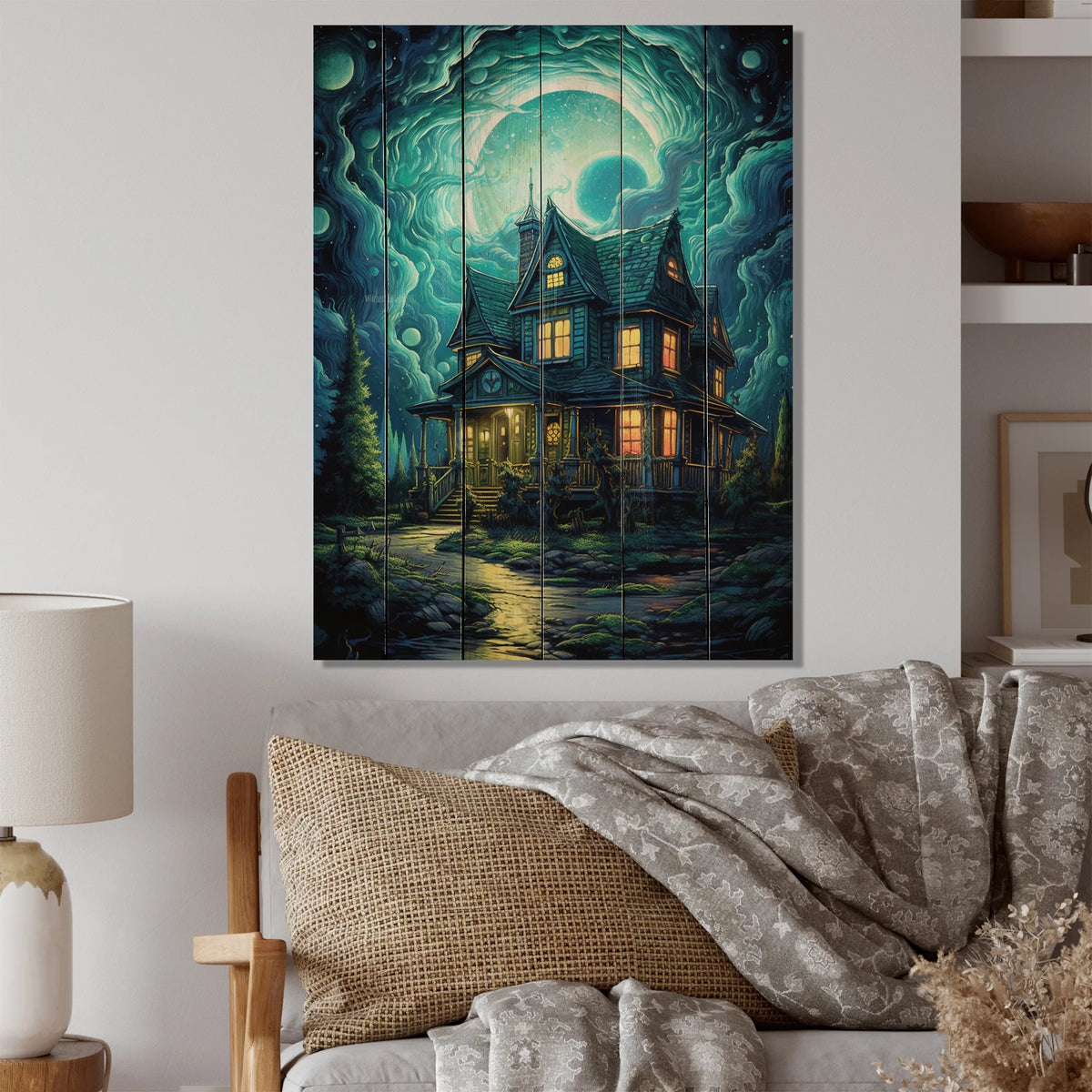 Castles Print on Natural Pine Wood A469