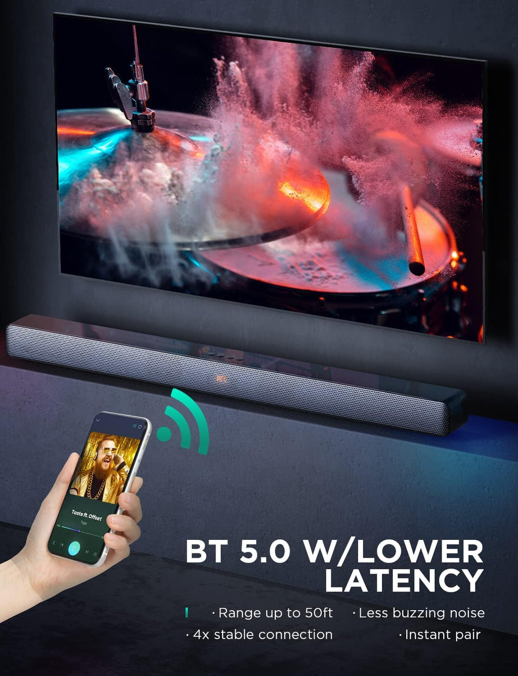 Sound Bar with Bluetooth, HDMI ARC, Optical, AUX K7996