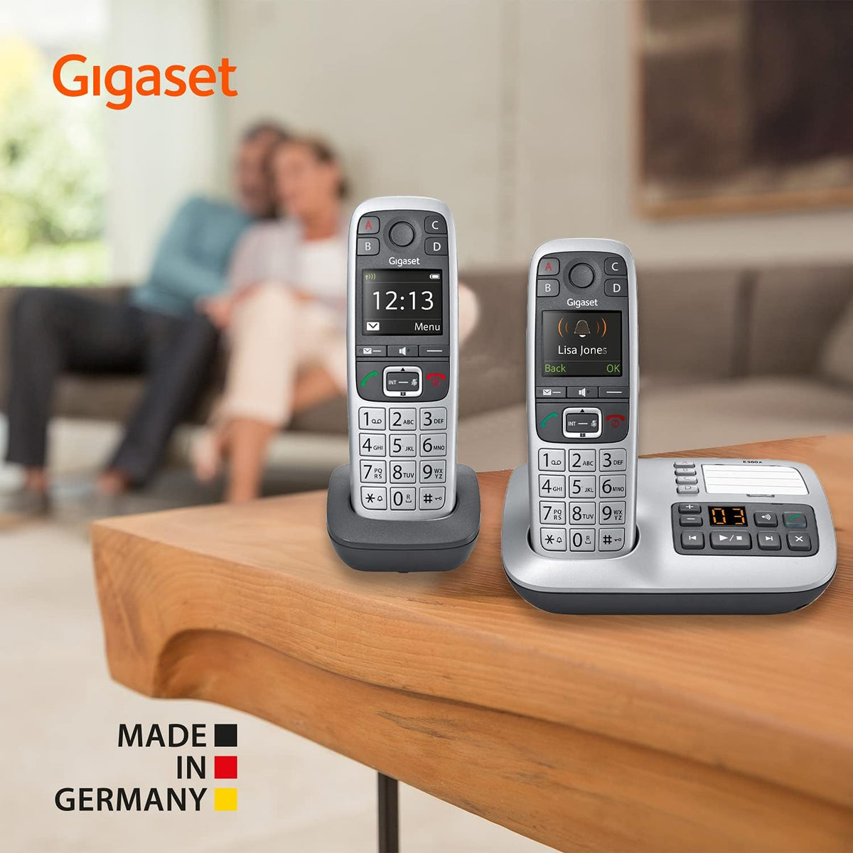 Cordless Phone with Answering Machine and SOS Key, Platinum Y280