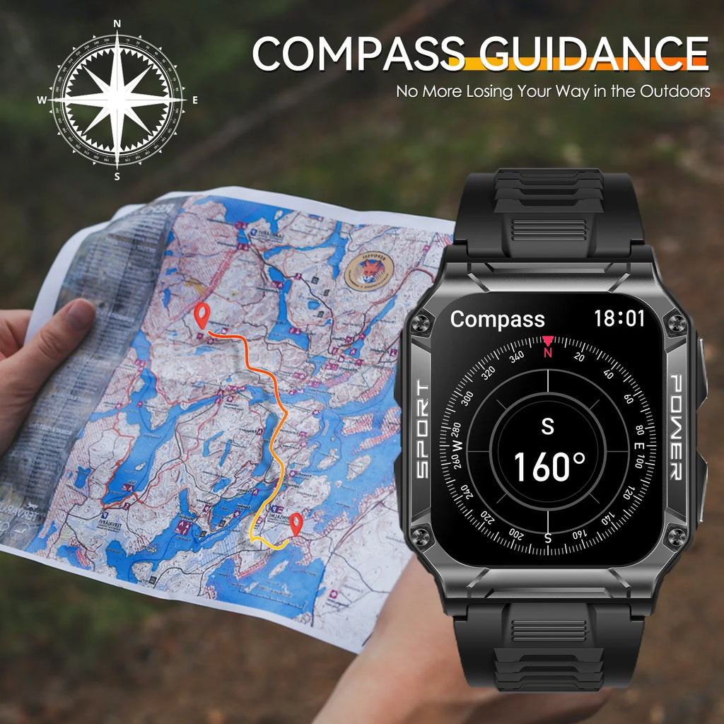 Rugged Tactical Smartwatch with 1.95" HD Screen N333167