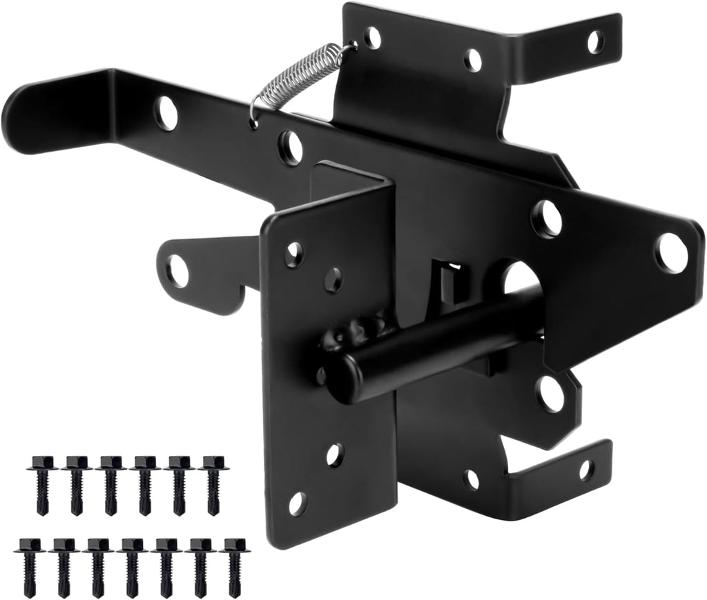 Black Metal Self-Locking Gate Latch M489