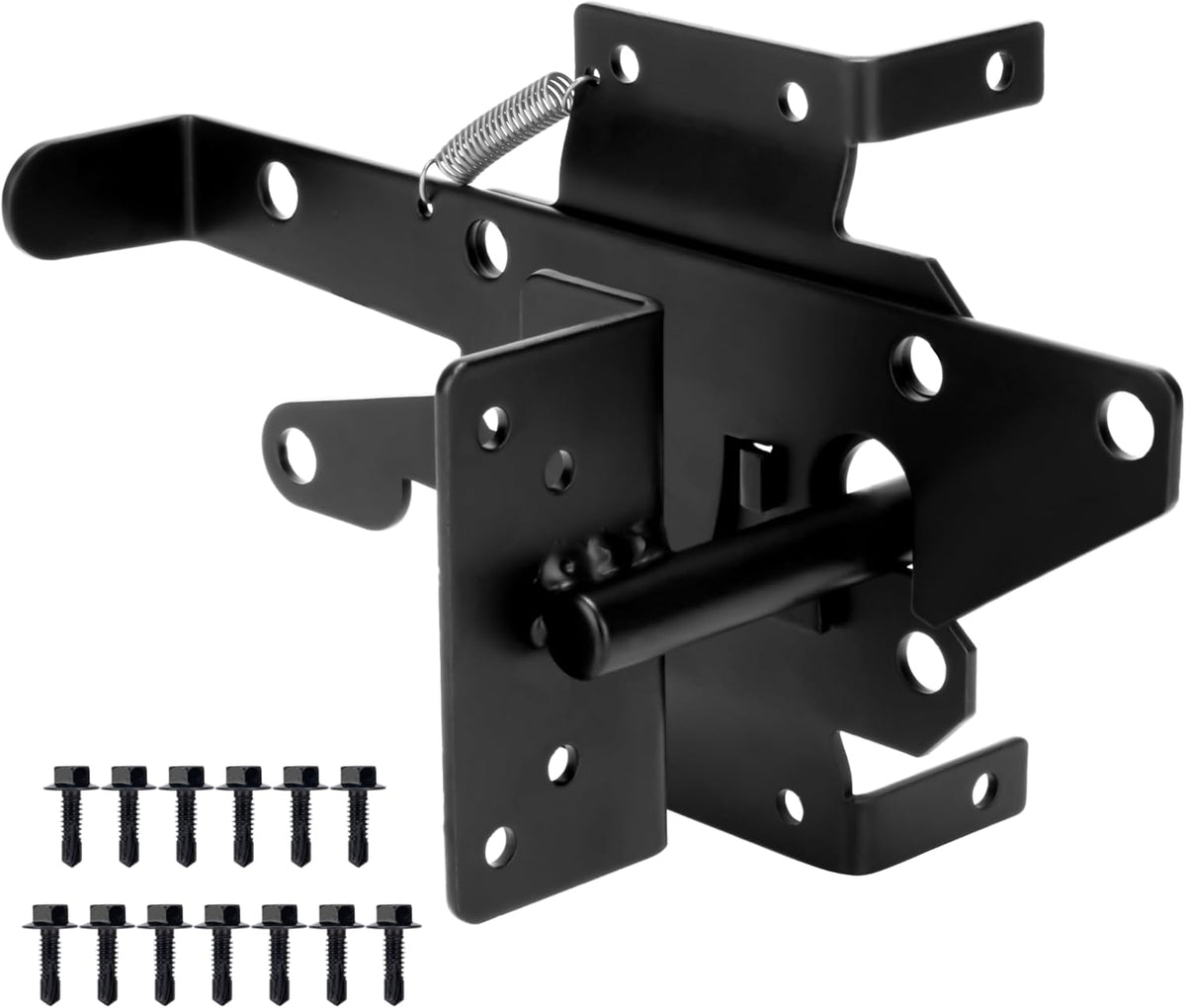 Black Metal Self-Locking Gate Latch M489