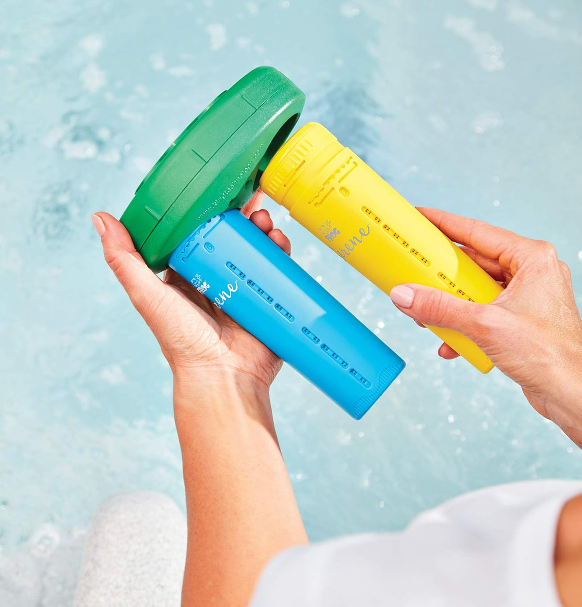 5 Pack Spa Frog Serene Replacement Cartridges with 4 Maintain Non-Chlorinated Shock Packets P805