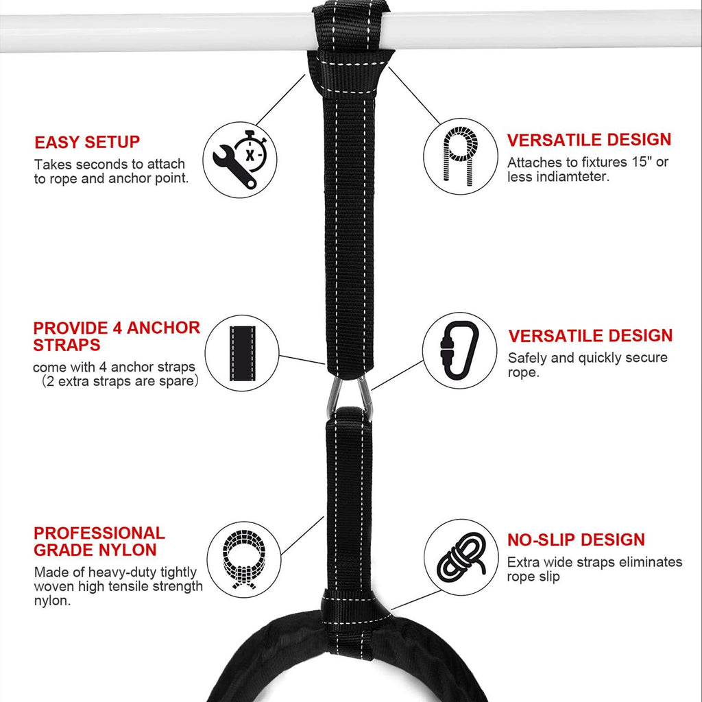 Battle Ropes with Anchor Kit, Poly Dacron Heavy Workout Ropes with Protective Cover Y995