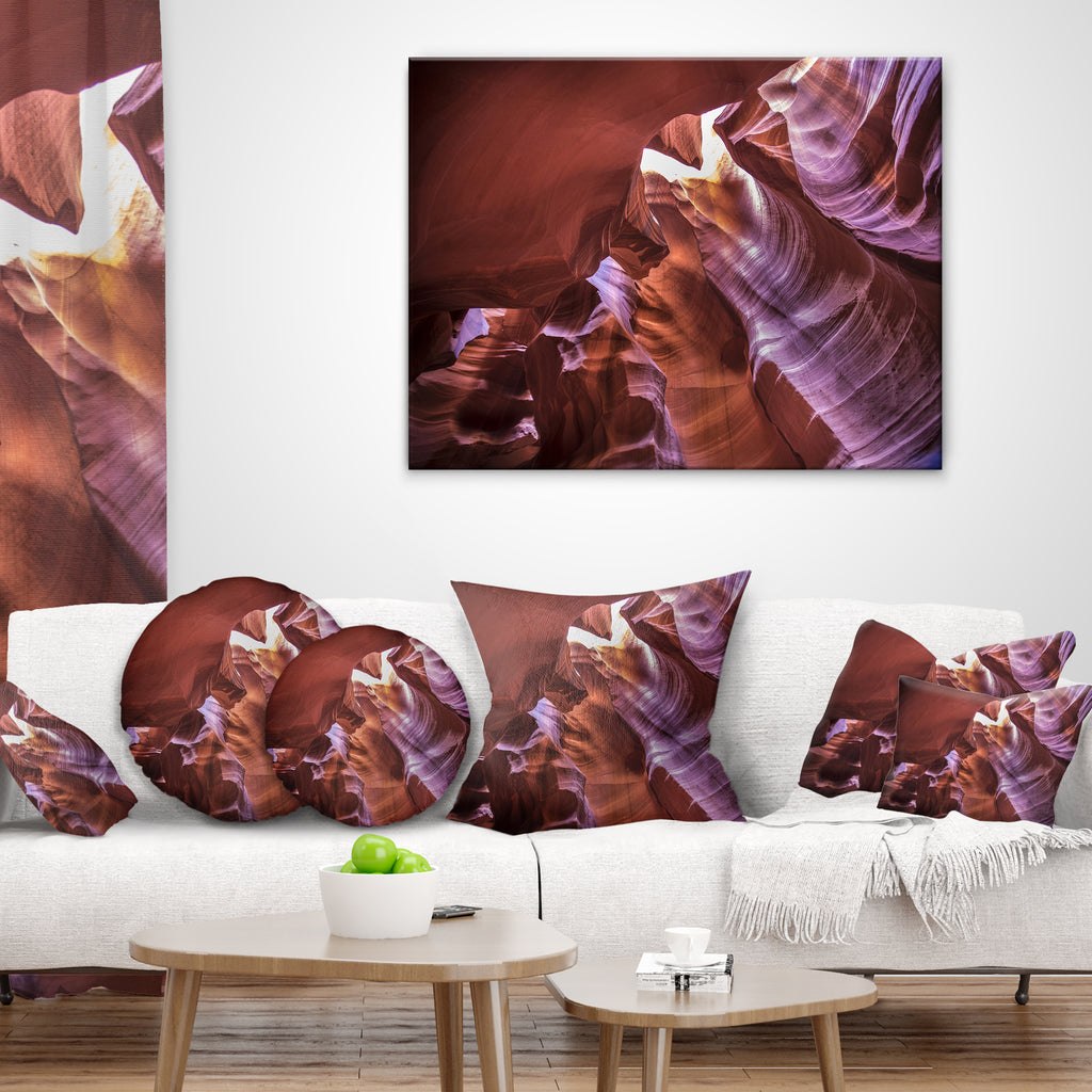 Light in Antelope Canyon Landscape Photo Throw Pillow U790646
