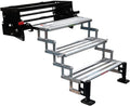 Silver Aluminum Bolt-On Folding Stairs with 3 Steps A4551