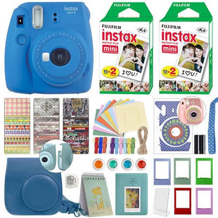Cobalt Blue Instant Film Camera with 40 Film Bundle I125