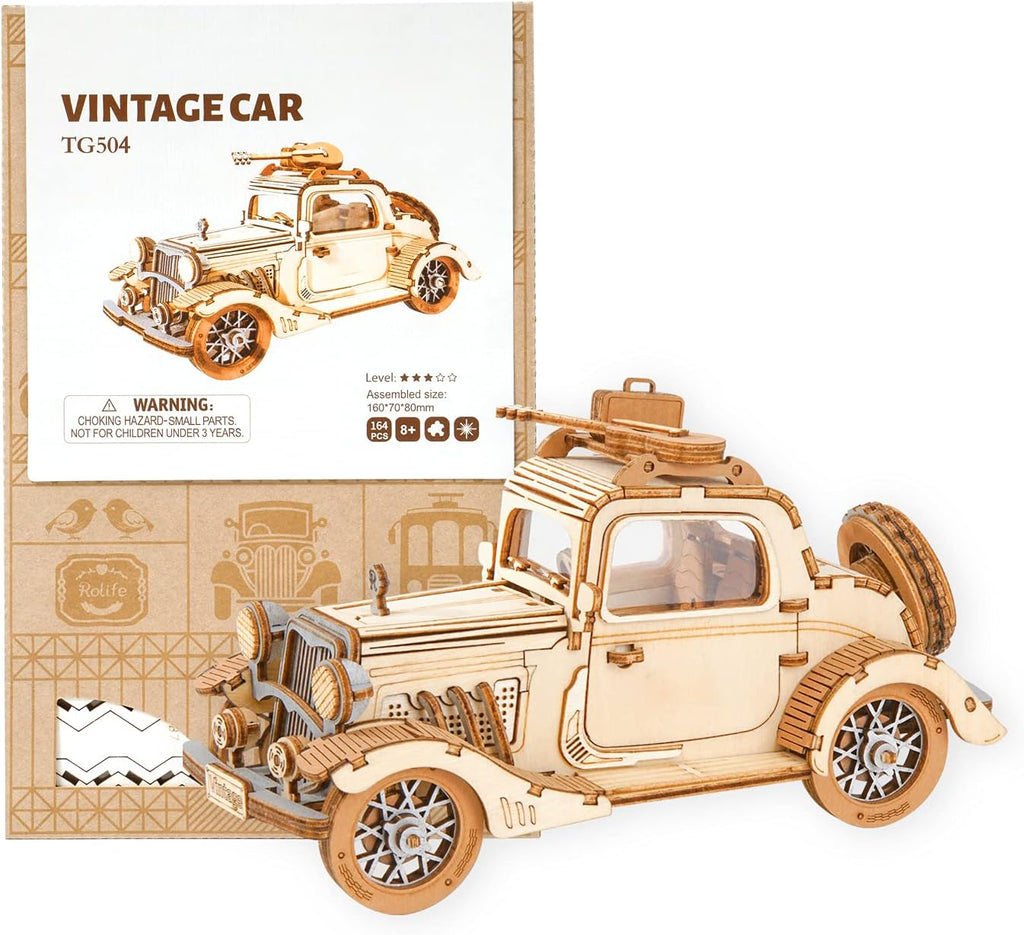Vintage Car 3D Wooden Puzzle Model Kit I700345
