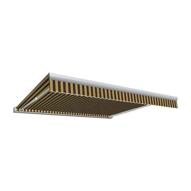 10 ft. Full Cassette Manual Retractable Awning, Brown & Tan - 96 in. C22003