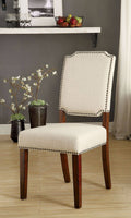 Brown Cherry and Ivory Side Chair Set of 2 C707