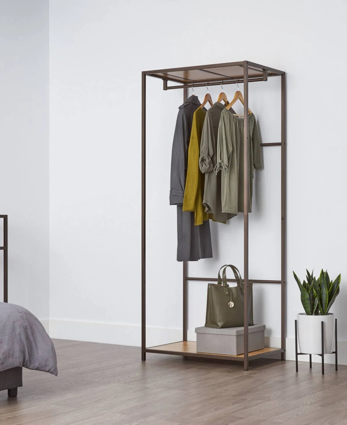 Bronze Anthracite Bamboo Garment Rack R8471